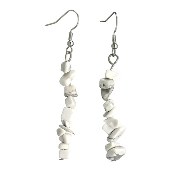 Bracelet And Earrings Set - White Turquoise - Natural Stone Healing Energy - Picture 6 of 12